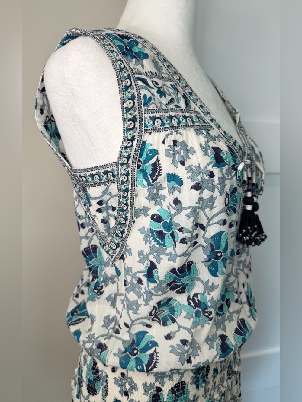 Calypso St. Barth Floral Boho Resort Wear Mini Dress Size XS EUC - Picture 3 of 9